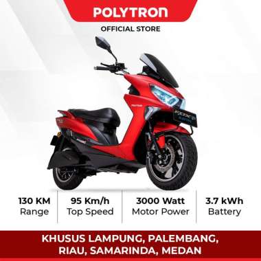 (BANTUAN PEMERINTAH) Polytron Fox R Electric Sepeda Motor Listrik - OTR Medan, Pekanbaru, Lampung, Palembang dan Samarinda Crimson Red Matte