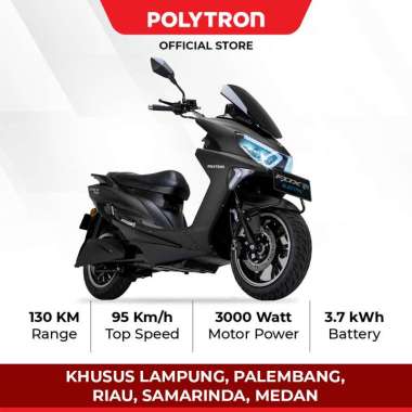 (BANTUAN PEMERINTAH) Polytron Fox R Electric Sepeda Motor Listrik - OTR Medan, Pekanbaru, Lampung, Palembang dan Samarinda MIDNIGHT BLACK