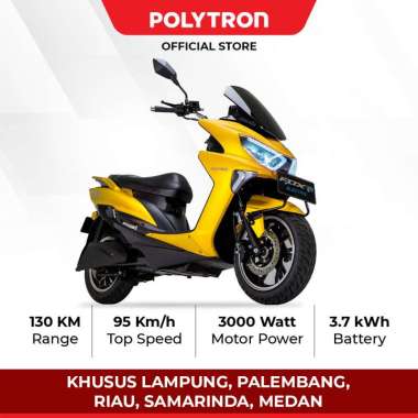 (BANTUAN PEMERINTAH) Polytron Fox R Electric Sepeda Motor Listrik - OTR Medan, Pekanbaru, Lampung, Palembang dan Samarinda Bumble Bee Yellow