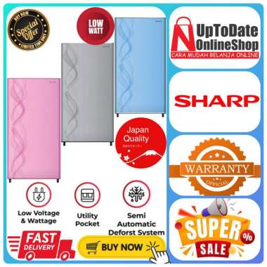 KULKAS SHARP SJ-182ND SJ182ND SJ 182ND DIRECT SUPER COOLING SUPER LOW WATT SHARP LEMARI ES 1 PINTU