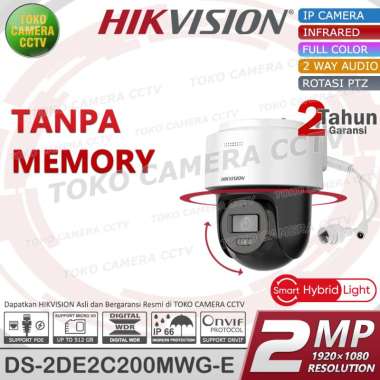HIKVISION DS-2DE2C200MW-DE IP CAMERA CCTV 2MP MINI PT KAMERA PTZ 360 TANPA MEMORI