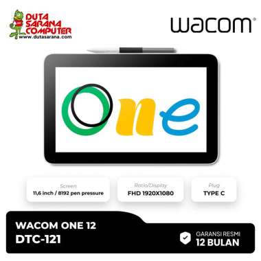 Wacom One 12 DTC-121 DTC 121 DTC121 Creative Pen Display Full HD Pen Tablet Wacom Murah