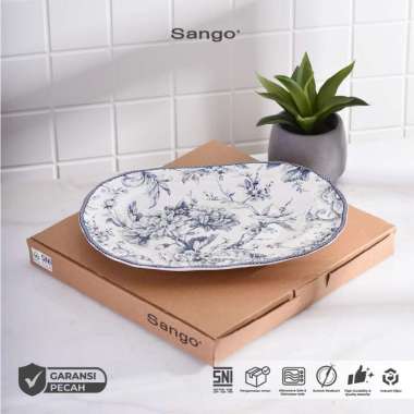 SANGO Piring Makan Oval Adelaide Blue (Isi 1) Gift Box