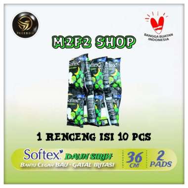 Softex Daun Sirih Pembalut Sachet Isi 2 Pads Wing - 36 cm (Kemasan 1 Renceng)