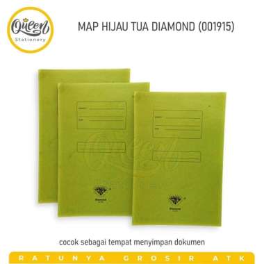 10 PCS MAP KERTAS DIAMOND / MAP FILE / STOPMAP / MAP DOKUMEN HIJAU TUA