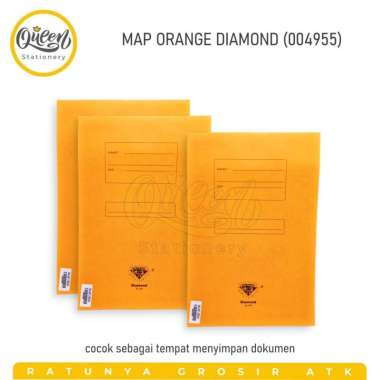 10 PCS MAP KERTAS DIAMOND / MAP FILE / STOPMAP / MAP DOKUMEN ORANGE