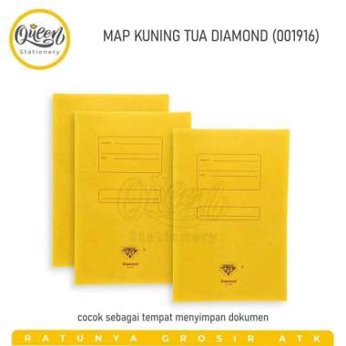 10 PCS MAP KERTAS DIAMOND / MAP FILE / STOPMAP / MAP DOKUMEN KUNING TUA