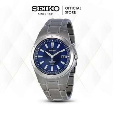 Jam Tangan Pria Seiko Kinetic Blue Dial Stainless Steel SKA395P1 Original Silver