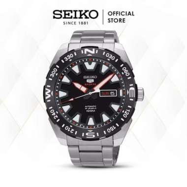 Jam Tangan Pria Seiko 5 Sports SRP743K1 Black Dial Stainless Steel Bracelet SRP743 Automatic Silver