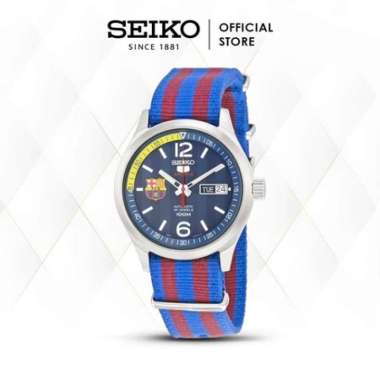 Jam Tangan Pria Seiko 5 Original Sports Barcelona SRP303K1 Silver Black