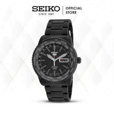 Jam Tangan Pria Seiko 5 Sports SRP129K1 World Time SRP129 Original Black
