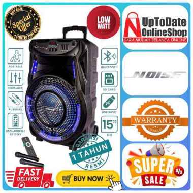 SPEAKER PORTABLE NOISE 899 C 899C WIRELESS EKONOMIS ORIGINAL RESMI 15 INCH BLUETOOTH USB NOISE SPEAK