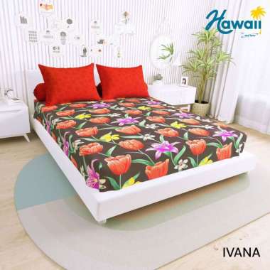 Hawaii Sprei Set Fitted Motif Ukuran King 180x200 Sprei No 1 Ivana