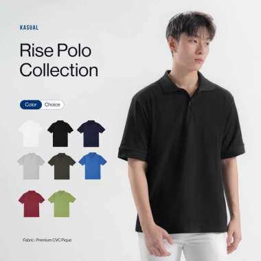 Kasual Baju Kaos Rise Polo Premium Neon Green XL