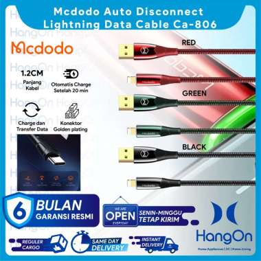Mcdodo Auto Power Off Lightning Data Cable 1.2M Kabel iphone CA-806 Hijau