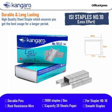 Isi Staples Kecil No 10 LE / Necis / Isi Hekter Less Effort Save Power Kangaro