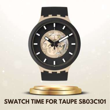 Promo Swatch Sb03c100 Time For Taupe Jam Tangan Unisex Original