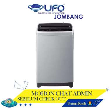 AQW77DHBK AQUA Mesin Cuci 1 Tabung Top Loading Fuzzy Logic Kapasitas 7 KG