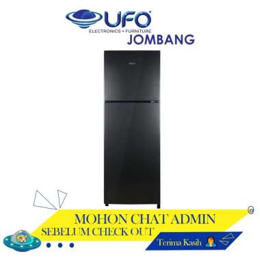 AQRD270DG AQUA Kulkas 2 Pintu Cosmetic Box Lemari Es 220 Liter