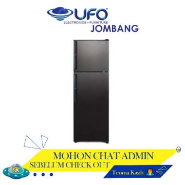 SJ326GCS D/R Sharp Kulkas 2 Pintu Shine Series Lemari Es 256 Liter SJ326GCSR