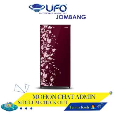 SJN162DV B/R Sharp Sakura Kulkas 1 Pintu Direct Cooling System Lemari Es 133 Liter SJN162DVR