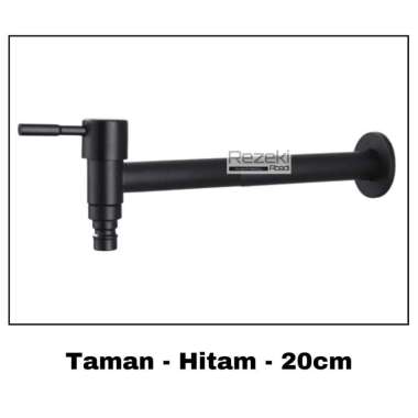Kran Tembok Panjang Stainless - Model Long - Kran Air Kamar Mandi Taman-20cm-Hitam