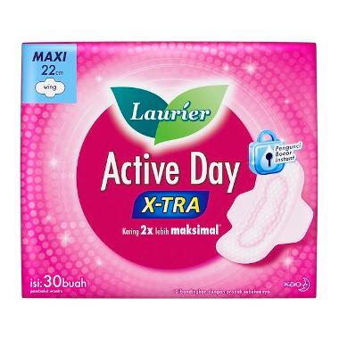 Promo Harga Laurier Active Day X-TRA Wing 22cm 30 pcs - Blibli