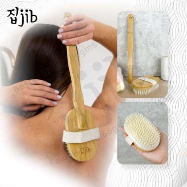 JIB Bamboo Bathing Brush / Sikat Badan Gagang Panjang / Sikat Mandi Pembersih Multifungsi Scrubber Penggosok Punggung