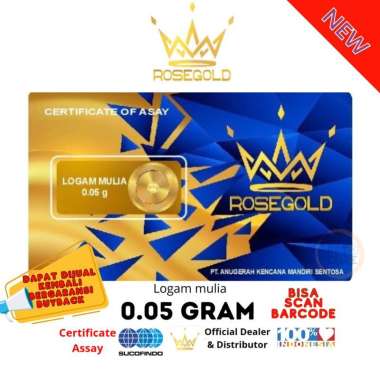 EMAS MINI ROSEGOL 0.05 GRAM LOGAM MULIA