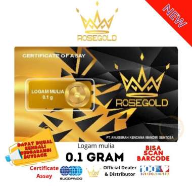 EMAS MINI ROSEGOLD 0.1 GRAM LOGAM MULIA EMAS MINI