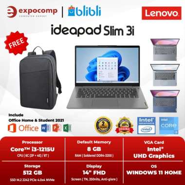 LENOVO IDEAPAD SLIM 3i 14IAU7 INTEL CORE i3-1215U 8GB 512GB W11+OHS CYID-ARTIC GREY