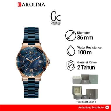 Jam Tangan Wanita GC Guess Collection Y42003L7 Blue Dial Blue Stainless Steel Strap