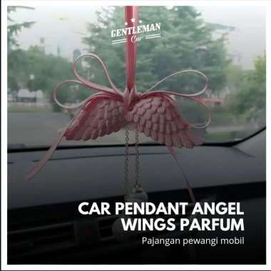 Car Pendant Angel Wings + Parfum Pewangi Gantungan Kaca Spion Tengah Mobil Putih