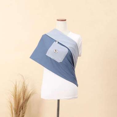 *MyBabyLand* Gendongan Kaos Reversible Mere et Moi - 100% Katun COMBED Size-M Denim Blue