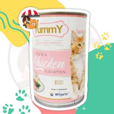Yummy Kitten Kaleng 400gr Rasa Tuna Chicken Yummy Cat Kaleng Kitten