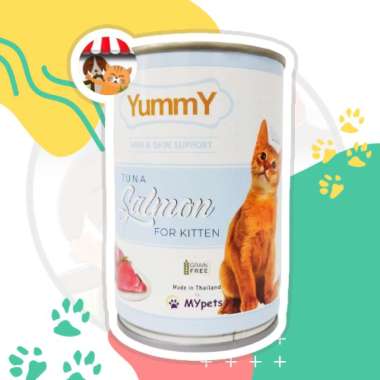 Yummy Kitten Kaleng 400gr Rasa Tuna Salmon Yummy Cat Kaleng Kitten