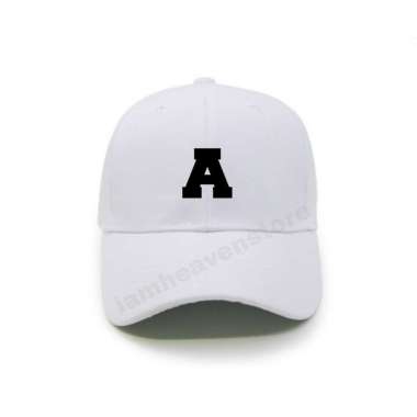 Topi Baseball Warna Putih Huruf Alfabet Inisial A B C D E F G H I J K L M N O P Q R S T U V W X Y Z 