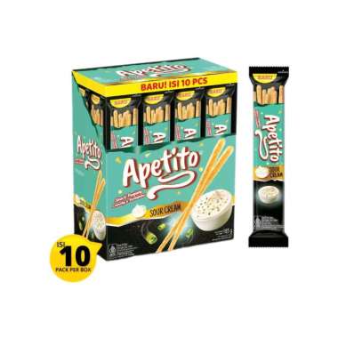 Apetito Snack Panjang Crunchy & Berbumbu - Sour Cream (1 box/10 pcs)