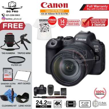 Canon EOS R6 Mark II kit 24-105mm f4-7.1 IS STM Mirrorless Camera PAKET 128GB
