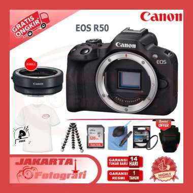 Canon EOS R50 Body Only Mirrorless Camera Canon EOS R 50 Garansi Resmi PAKET STANDARD BODY + LARK M1