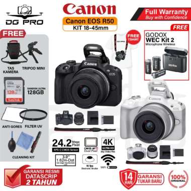 Canon EOS R50 Body Only Mirrorless Camera Canon EOS R 50 Garansi Resmi PAKET STANDARD BODY + LARK M1