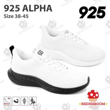 Sepatu Sneakers Kerja Pria 925 Alpha Series Putih Hitam - Putih Putih Lokal Nyaman Ringan Working Sn