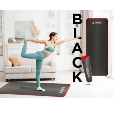 Goto Zen NBR Yoga Mat 8mm Matras Olahraga Poundfit Anti Slip Tebal Black