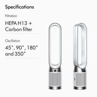 Dyson Purifier Cool Gen1 TP10 Purifying Fan (White/Silver) - Penjernih Udara untuk Kabut Asap, Debu,