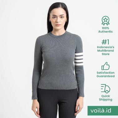 Thom Browne 4-Bar Crewneck Knitted Medium Grey 40 Grey