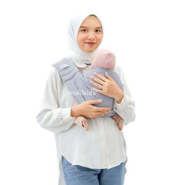 Malilkids Gendongan Bayi Geos Sling Pouch Waffle Knit Double Layer (Dengan Busa di Pundak) Size M Bl