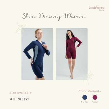 Lee Vierra Shea Long Sleeve Diving, Baju Renang Wanita XL Maroon