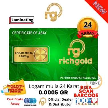 LOGAM MULIA RICHGOLD 0.0005 GRAM EMAS MURNI 24KARAT