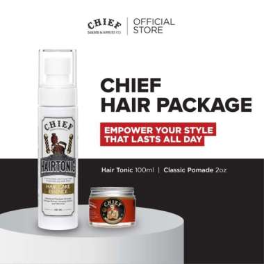 CHIEF HAIR PACKAGE (Pomade Oil Based 2oz & Hairtonic 100ml)