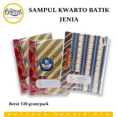 1 PACK SAMPUL KWARTO JENIA SAMPUL KERTAS COVER BUKU TULIS BATIK